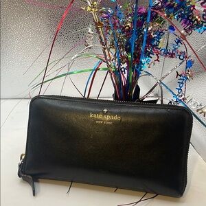 Kate Spade Black Leather Wallet 000546